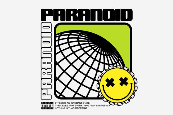 Paranoid Streetwear Graphic Tee Template: Your Urban Edge