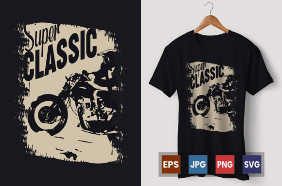 Super Classic Motorcycle Vector Graphic: Your Design Shortcut