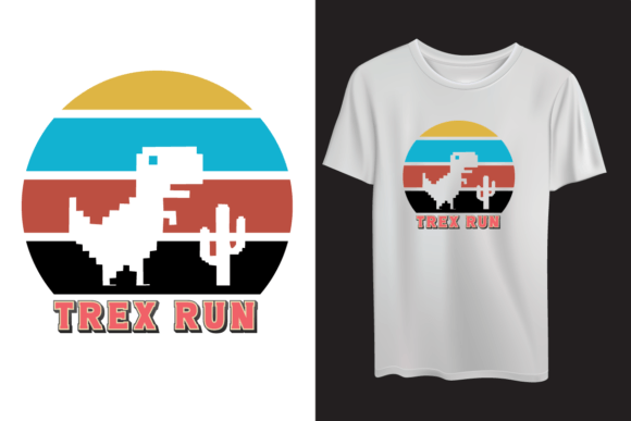 White TREX T-Shirt Design: A Roaring Vector for Your Brand